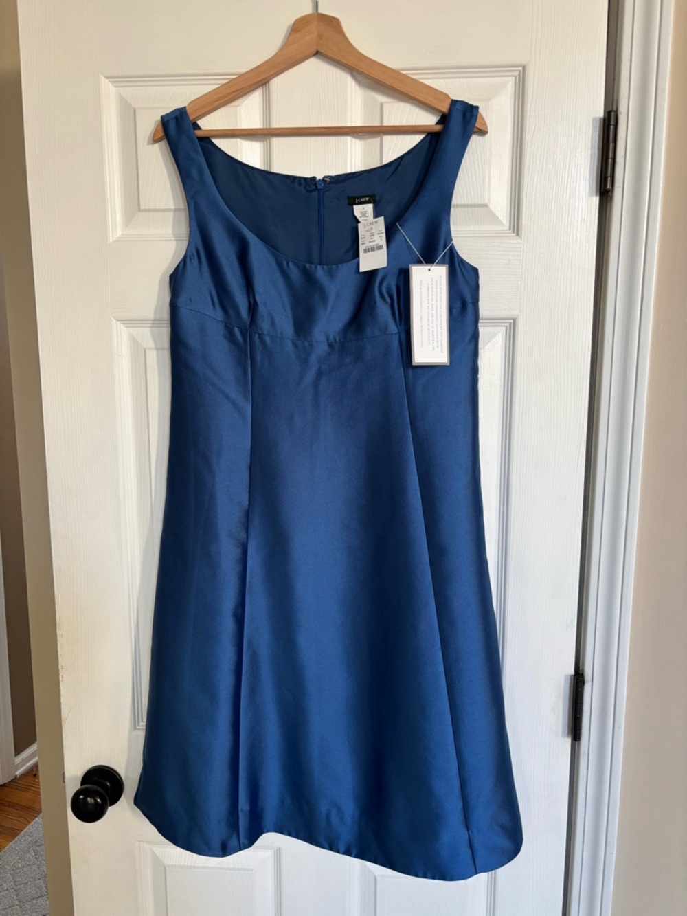 NEW J. Crew Wool Silk Blend Special Occasions Scoop Neck Satin Mini Dress, Sz 6